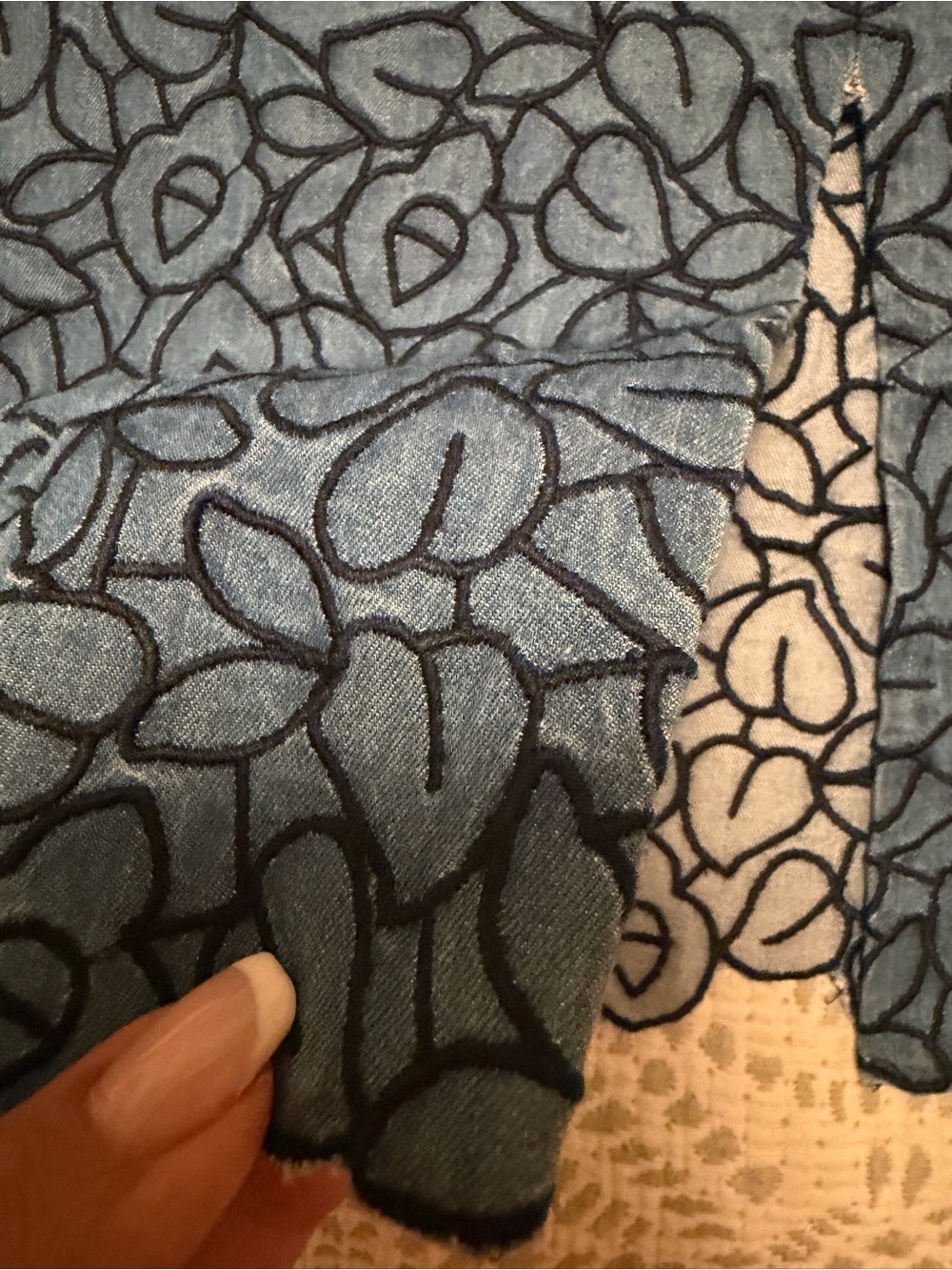 Club Monaco Floral Embroidered Chambray Skirt – Size 10 - Picture 4 of 10